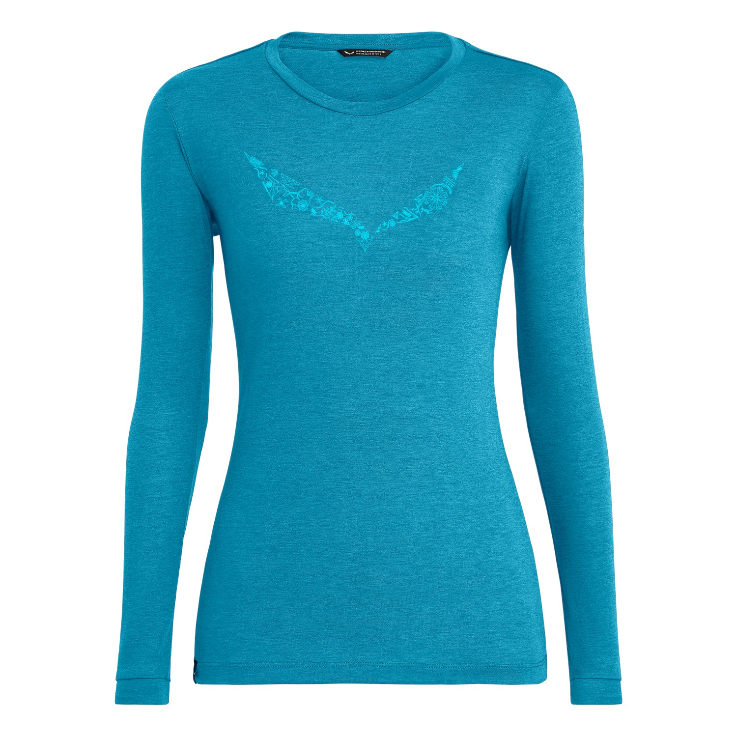 Camisetas Mujer Chile - Salewa Solidlogo Dry’Ton Longsleeve - Azules - QXSG-85169